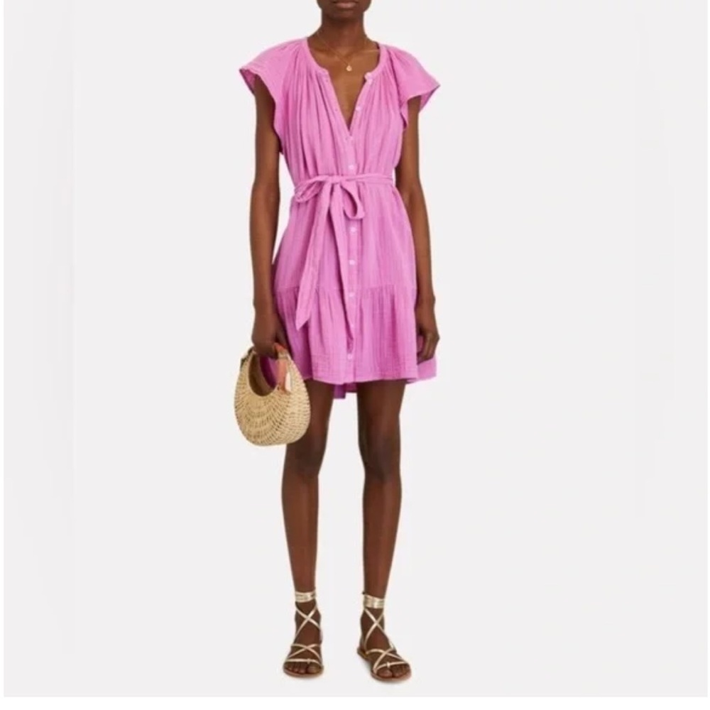 Xirena Pink Button-Down Dress with Belt